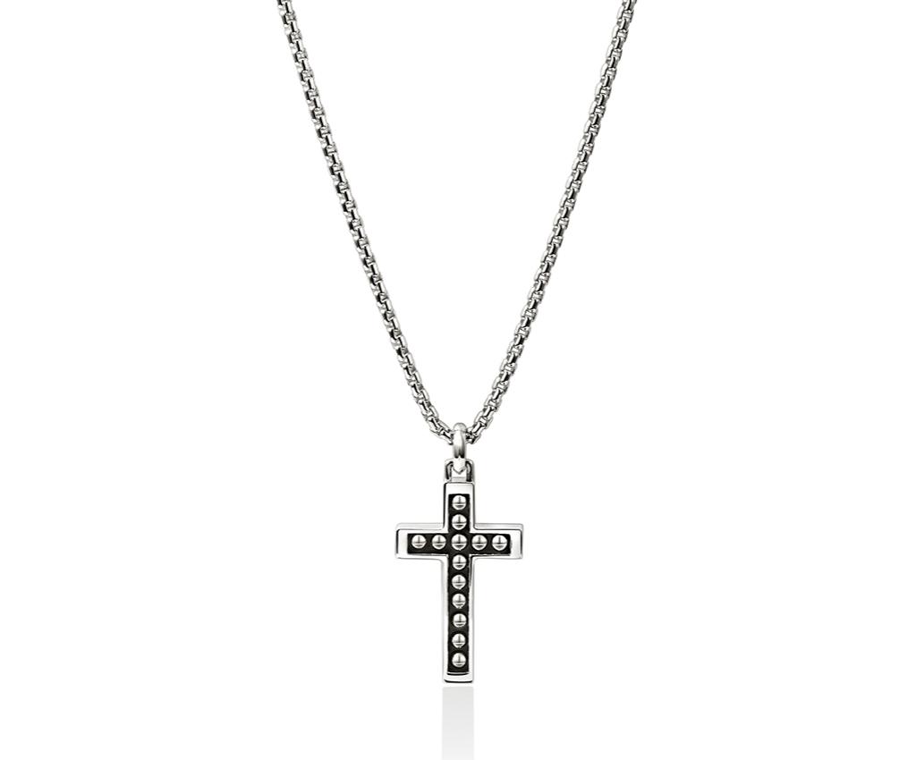 Nailhead Silver Pendant Necklace